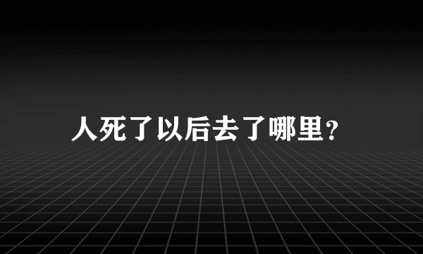 人死了以后去了哪里？