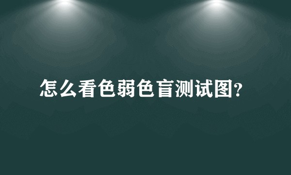 怎么看色弱色盲测试图？