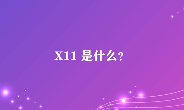 X11 是什么？