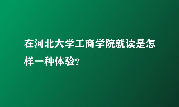 在河北大学工商学院就读是怎样一种体验？