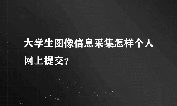 大学生图像信息采集怎样个人网上提交？