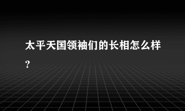 太平天国领袖们的长相怎么样?
