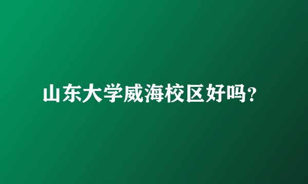 山东大学威海校区好吗？