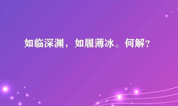 如临深渊，如履薄冰。何解？