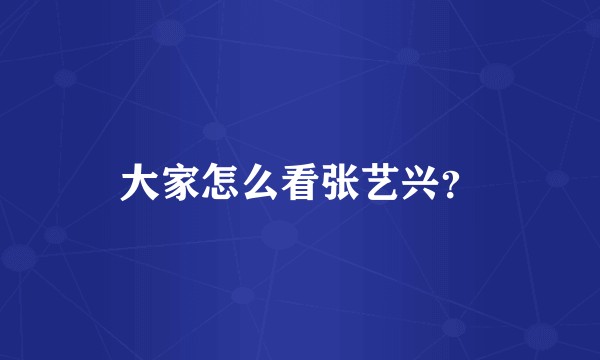 大家怎么看张艺兴？