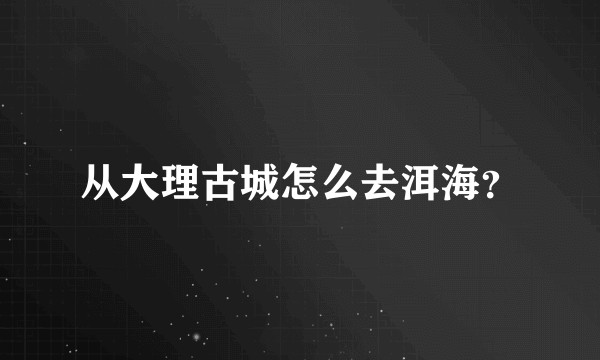 从大理古城怎么去洱海?