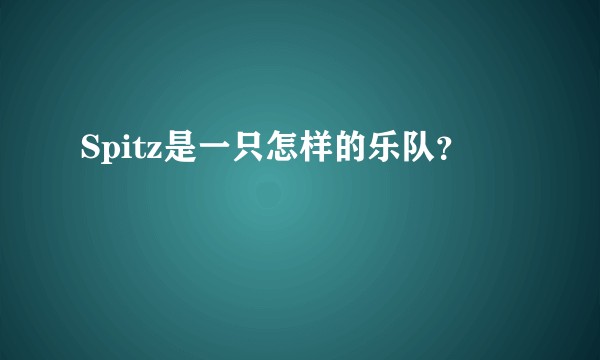 Spitz是一只怎样的乐队？