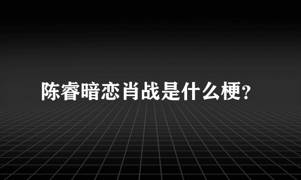 陈睿暗恋肖战是什么梗?