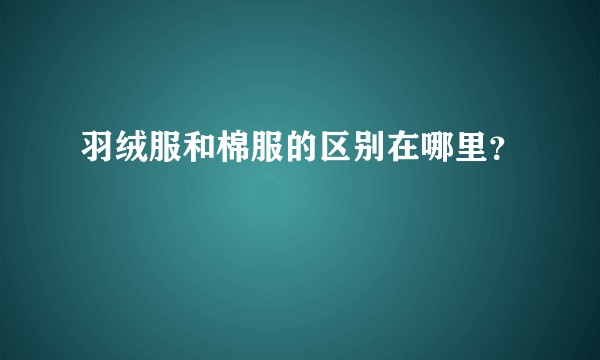 羽绒服和棉服的区别在哪里？