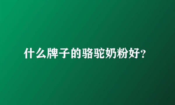 什么牌子的骆驼奶粉好？