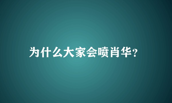 为什么大家会喷肖华？