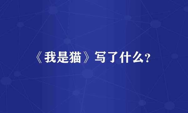 《我是猫》写了什么？