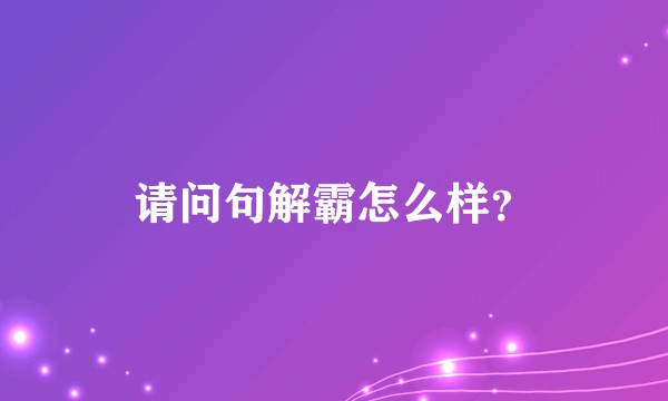 请问句解霸怎么样？