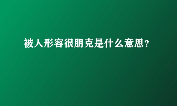 被人形容很朋克是什么意思？