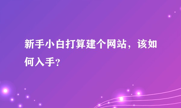 新手小白打算建个网站，该如何入手？
