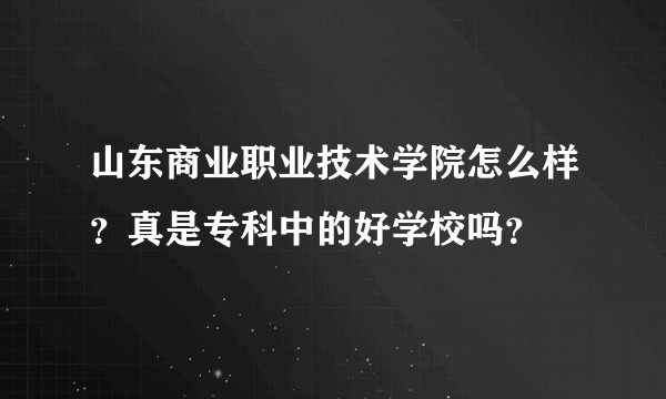 山东商业职业技术学院怎么样？真是专科中的好学校吗？