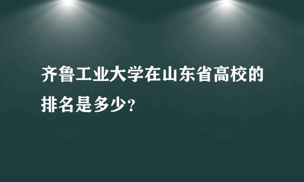 齐鲁工业大学在山东省高校的排名是多少？