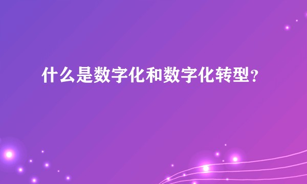 什么是数字化和数字化转型？