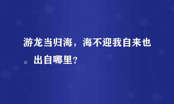 游龙当归海,海不迎我自来也。出自哪里?