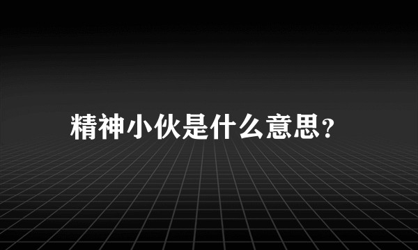 精神小伙是什么意思？