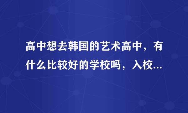 高中想去韩国的艺术高中，有什么比较好的学校吗，入校硬性条件有什么样的要求？