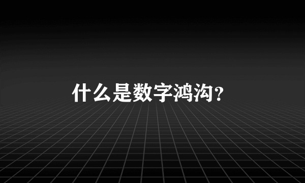 什么是数字鸿沟？