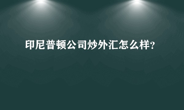印尼普顿公司炒外汇怎么样？