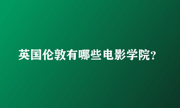 英国伦敦有哪些电影学院？
