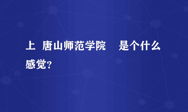 上  唐山师范学院    是个什么感觉？