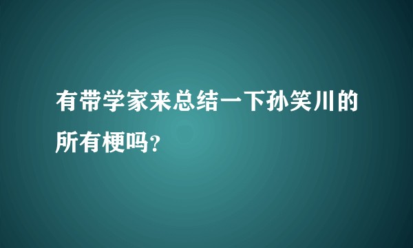 有带学家来总结一下孙笑川的所有梗吗？