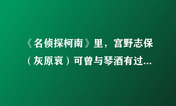 《名侦探柯南》里，宫野志保（灰原哀）可曾与琴酒有过超脱寻常的感情纠葛？