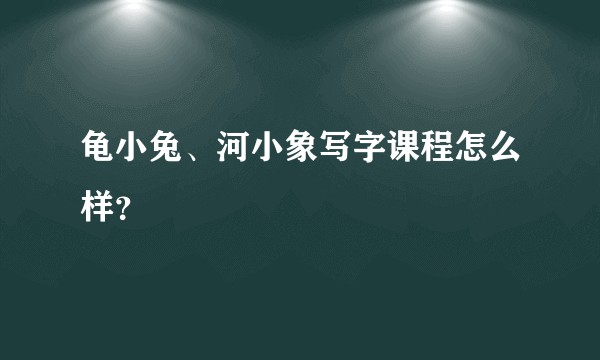 龟小兔、河小象写字课程怎么样?