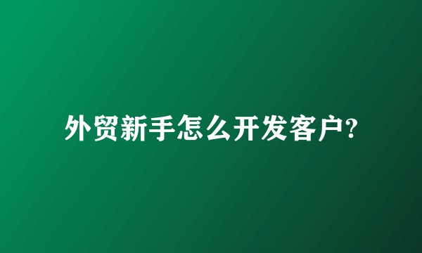 外贸新手怎么开发客户?