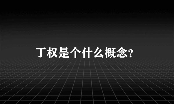 丁权是个什么概念？