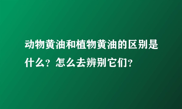 动物黄油和植物黄油的区别是什么？怎么去辨别它们？