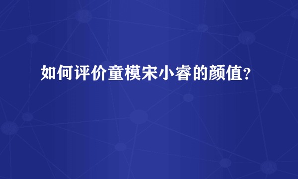 如何评价童模宋小睿的颜值？