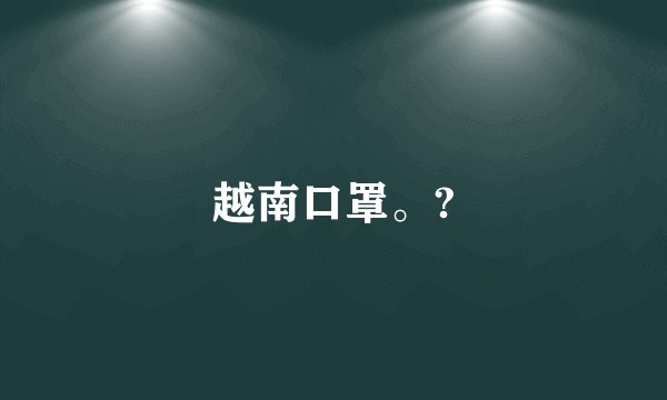 越南口罩。?