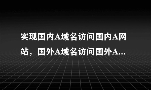 实现国内A域名访问国内A网站，国外A域名访问国外A网站，域名是同一个域名？