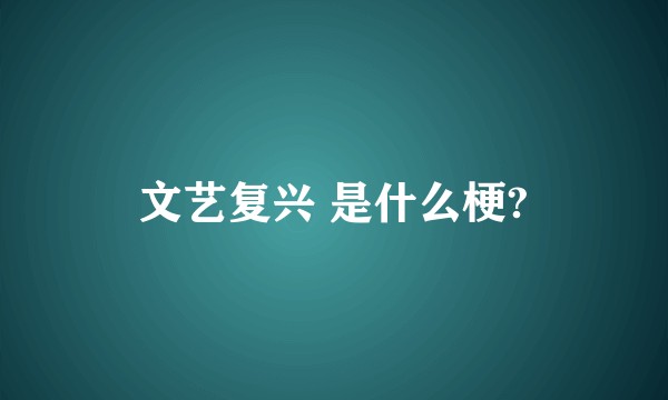 文艺复兴 是什么梗?
