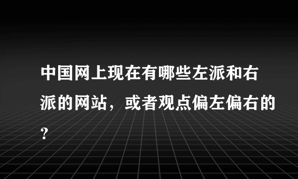 中国网上现在有哪些左派和右派的网站，或者观点偏左偏右的？