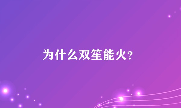 为什么双笙能火？