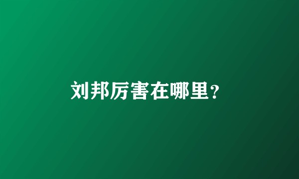 刘邦厉害在哪里？