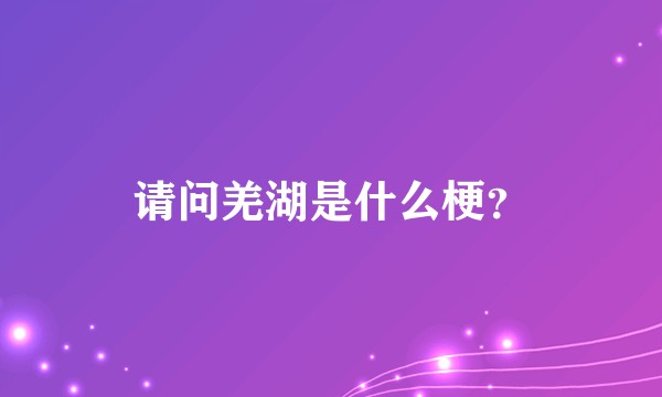 请问羌湖是什么梗？
