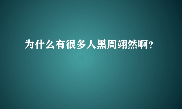 为什么有很多人黑周翊然啊？