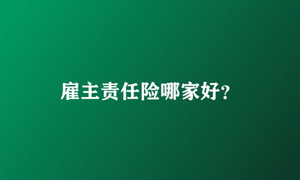 雇主责任险哪家好？