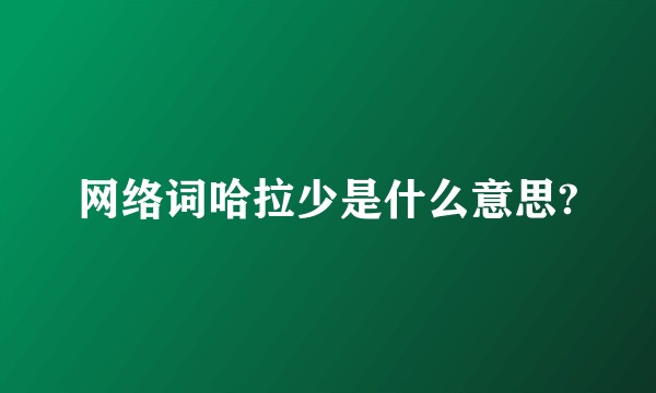 网络词哈拉少是什么意思?