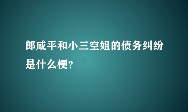 郎咸平和小三空姐的债务纠纷是什么梗？