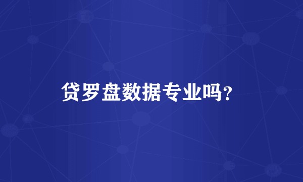 贷罗盘数据专业吗？