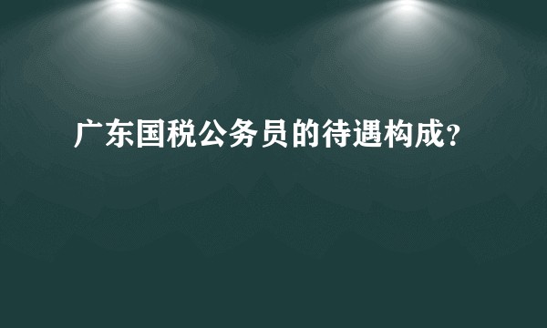 广东国税公务员的待遇构成？