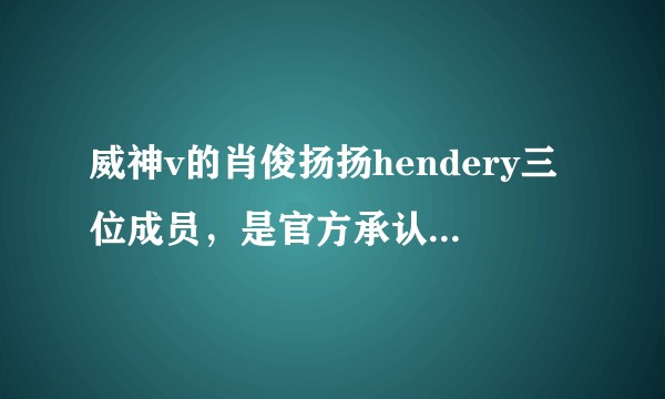 威神v的肖俊扬扬hendery三位成员，是官方承认的21条还是像当年sjm里Henry周觅般尴尬存在？